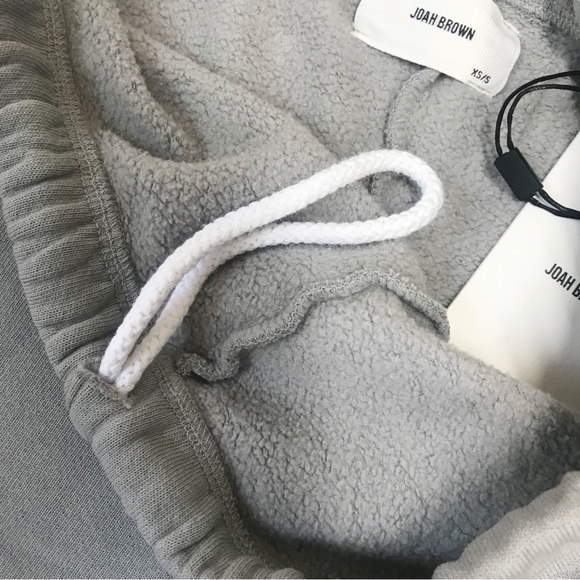 JOAH BROWN Gray Terry Fitted Sweat Shorts Drawstring Waist Size XS/S or S/M New - Picture 10 of 12